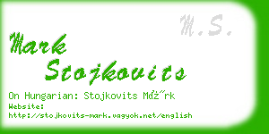 mark stojkovits business card